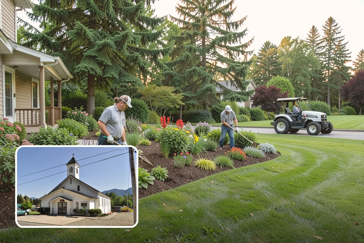 Arborist Wood Chip Installation in Concrete, Skagit County, WA - Builds healthy soil as it decomposes