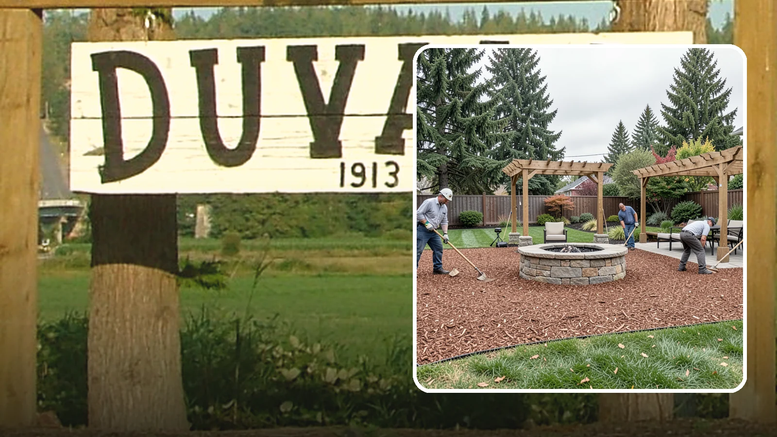 Arborist Wood Chip Installation in Duvall, King County, WA - We install fresh arborist wood chips that build soil naturally and make an economical, sustainable mulch for large areas.