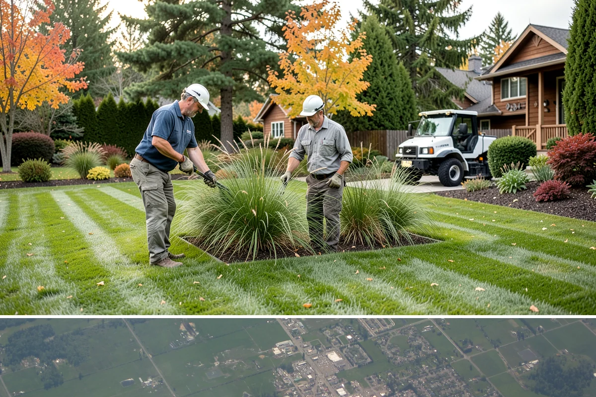 Arborist Wood Chip Installation in Enumclaw, King County, WA - Arborist chips can go down any season, but a fall application in the Northwest insulates roots and lets the chips mellow over...
