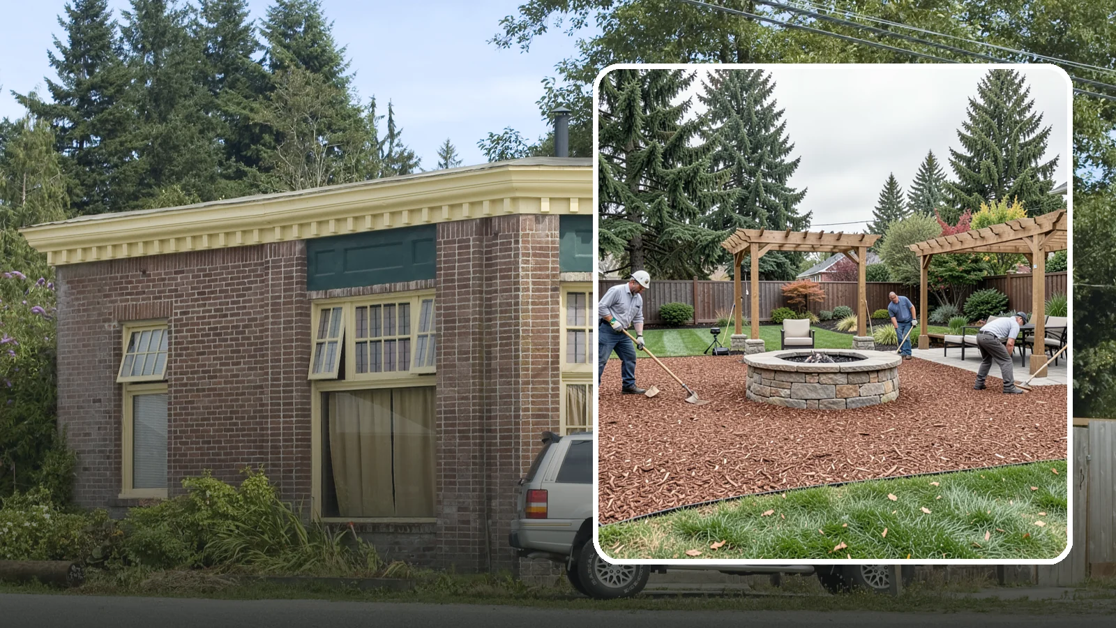 Arborist Wood Chip Installation in Hamilton, Skagit County, WA - We install fresh arborist wood chips that build soil naturally and make an economical, sustainable mulch for large areas.