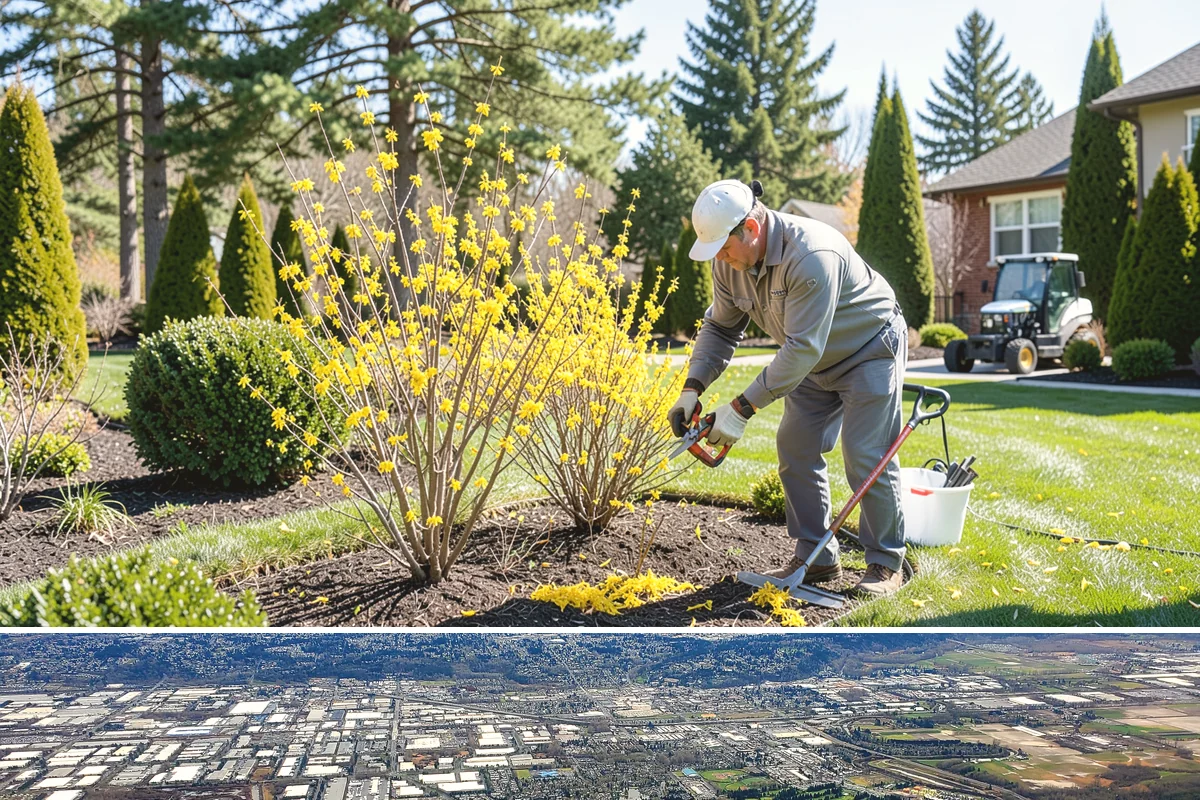 Arborist Wood Chip Installation in Kent, King County, WA - Arborist chips can go down any season, but a fall application in the Northwest insulates roots and lets the chips mellow over...