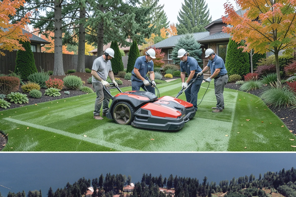 Arborist Wood Chip Installation in Lakewood, Pierce County, WA - Arborist chips can go down any season, but a fall application in the Northwest insulates roots and lets the chips mellow over...
