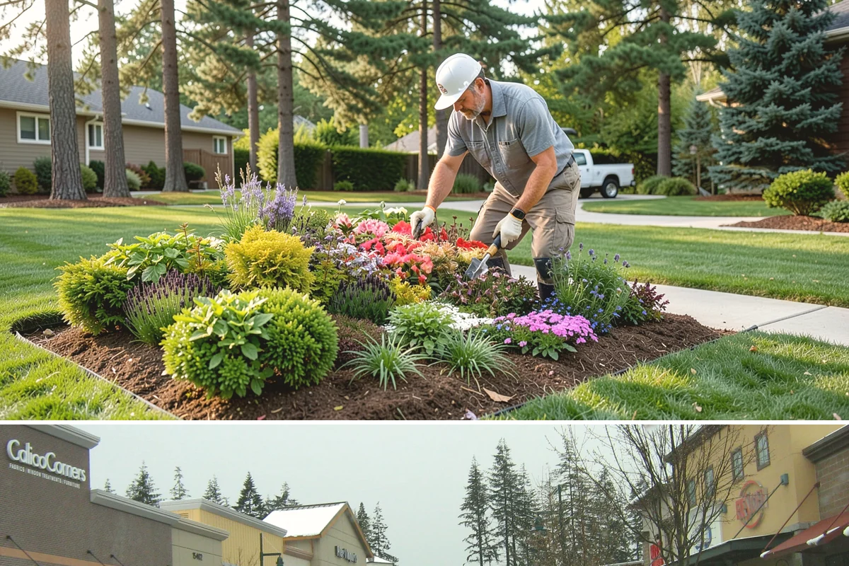Arborist Wood Chip Installation in Mill Creek, Snohomish County, WA - Arborist chips can go down any season, but a fall application in the Northwest insulates roots and lets the chips mellow over...