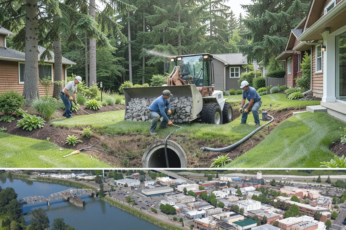 Arborist Wood Chip Installation in Mount Vernon, Skagit County, WA - Arborist chips can go down any season, but a fall application in the Northwest insulates roots and lets the chips mellow over...