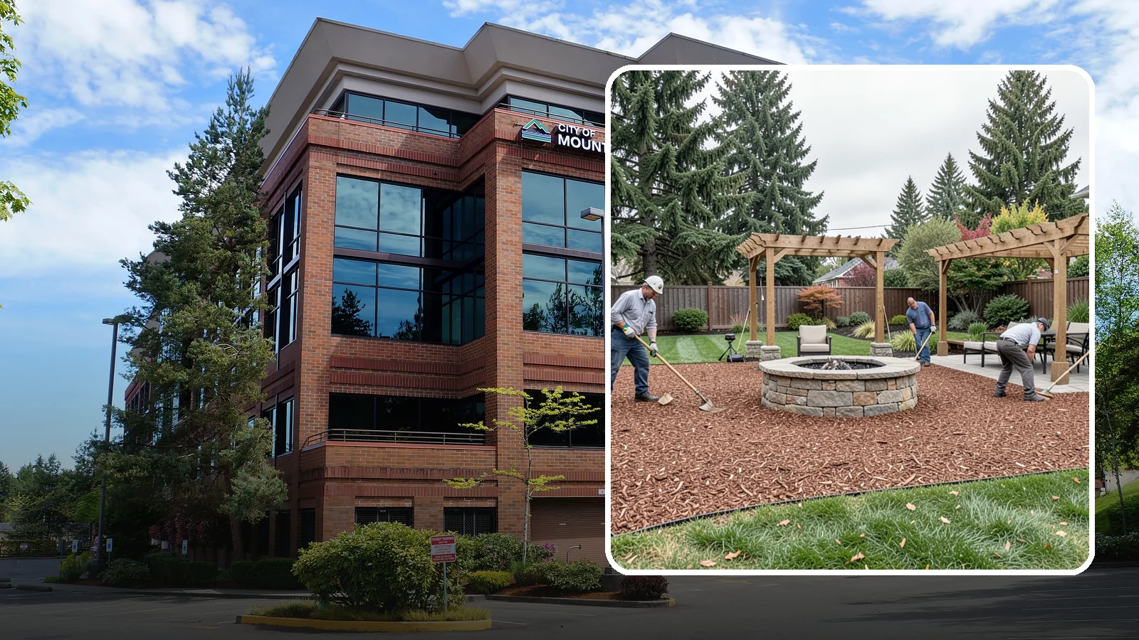 Arborist Wood Chip Installation in Mountlake Terrace, Snohomish County, WA - We install fresh arborist wood chips that build soil naturally and make an economical, sustainable mulch for large areas.