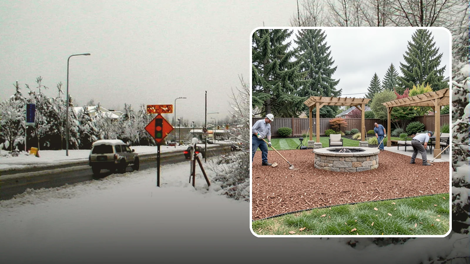Arborist Wood Chip Installation in Newcastle, King County, WA - We install fresh arborist wood chips that build soil naturally and make an economical, sustainable mulch for large areas.