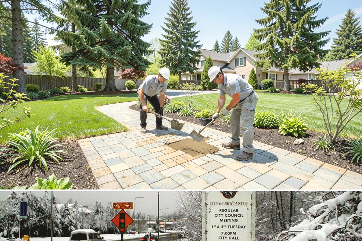 Arborist Wood Chip Installation in Newcastle, King County, WA - Arborist chips can go down any season, but a fall application in the Northwest insulates roots and lets the chips mellow over...