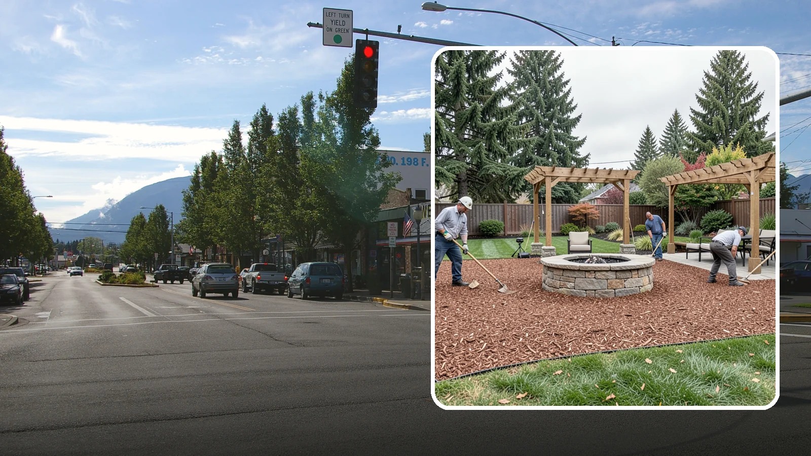 Arborist Wood Chip Installation in North Bend, King County, WA - We install fresh arborist wood chips that build soil naturally and make an economical, sustainable mulch for large areas.
