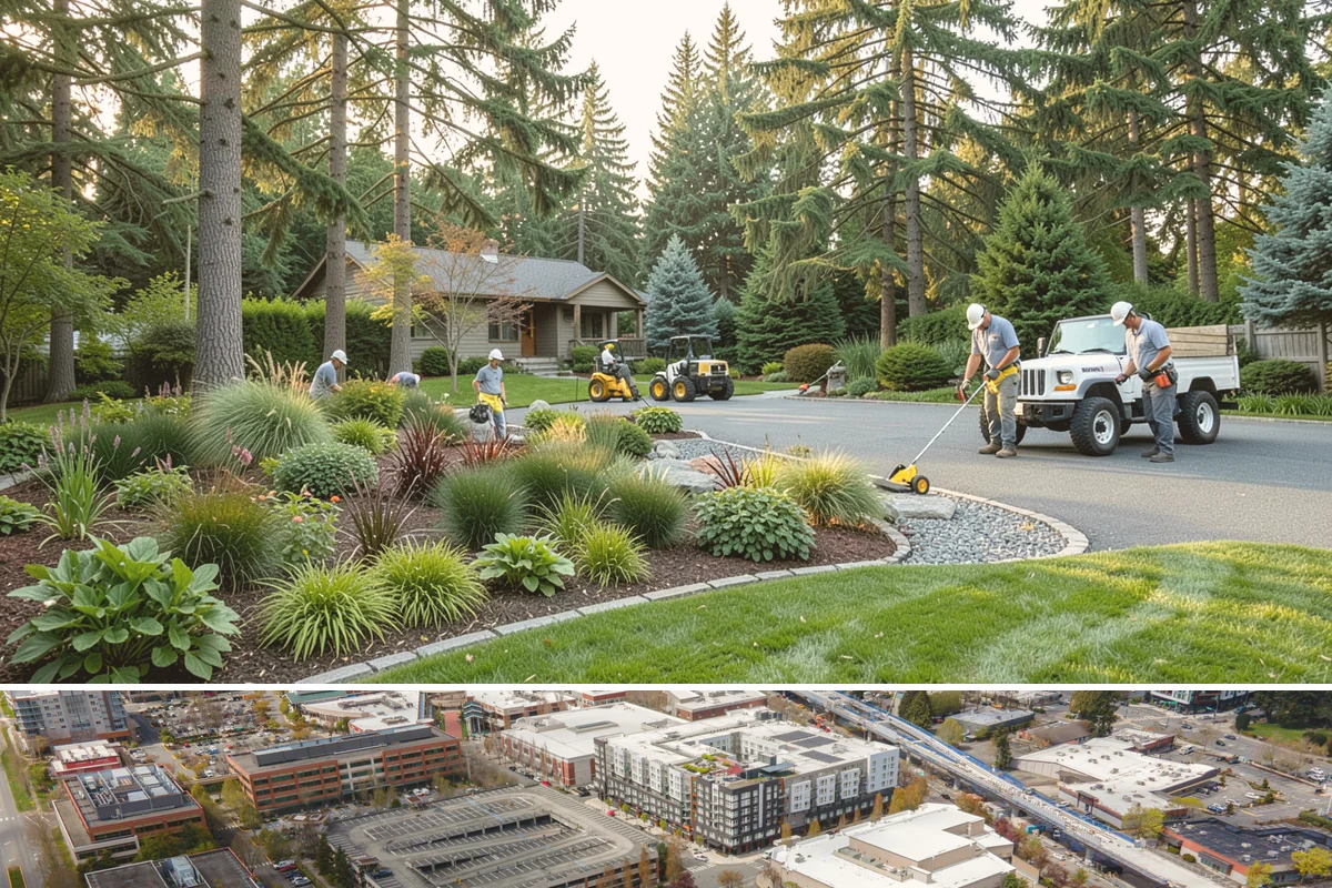 Arborist Wood Chip Installation in Redmond, King County, WA - Arborist chips can go down any season, but a fall application in the Northwest insulates roots and lets the chips mellow over...