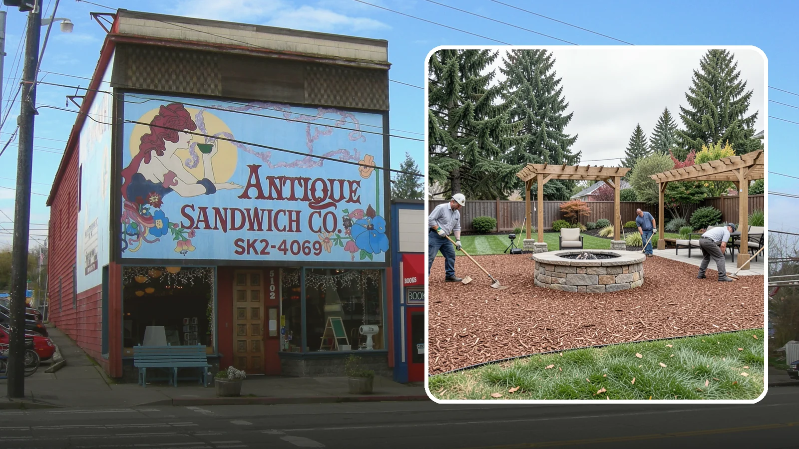 Arborist Wood Chip Installation in Ruston, Pierce County, WA - We install fresh arborist wood chips that build soil naturally and make an economical, sustainable mulch for large areas.