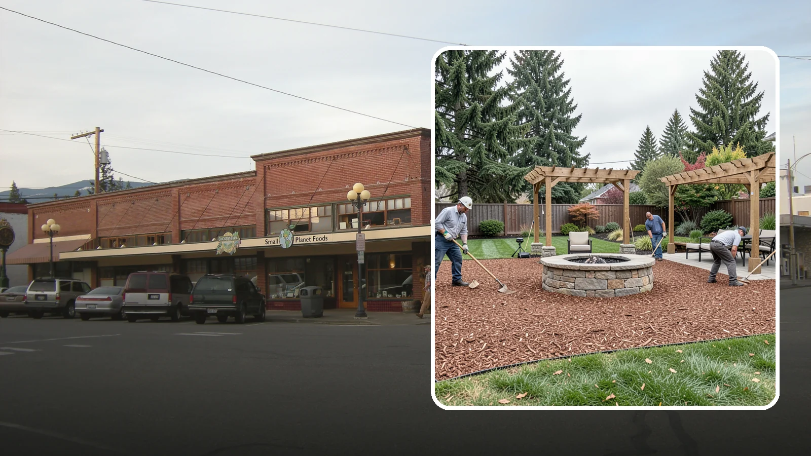 Arborist Wood Chip Installation in Sedro-Woolley, Skagit County, WA - We install fresh arborist wood chips that build soil naturally and make an economical, sustainable mulch for large areas.