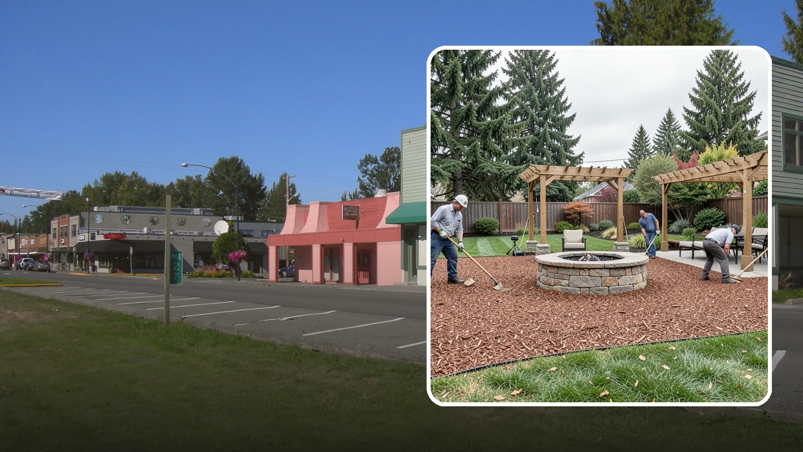 Arborist Wood Chip Installation in Snoqualmie, King County, WA - We install fresh arborist wood chips that build soil naturally and make an economical, sustainable mulch for large areas.