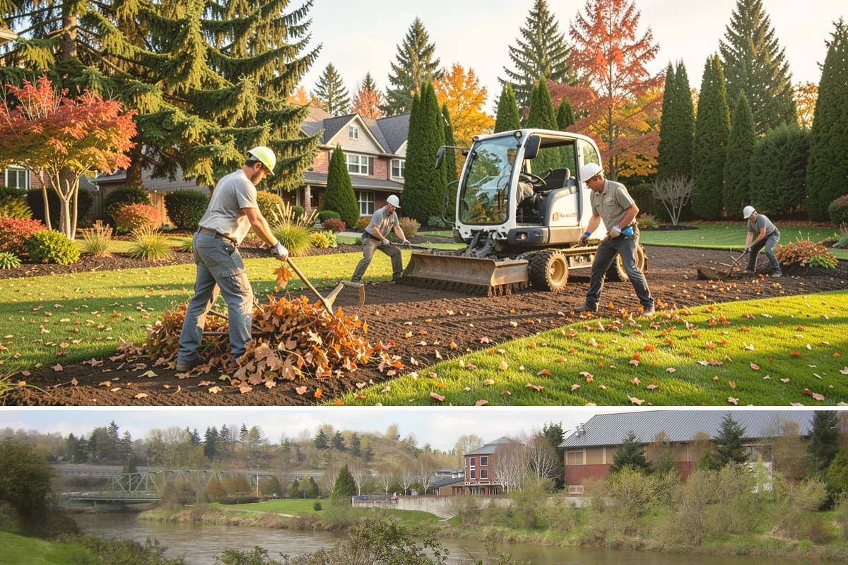 Arborist Wood Chip Installation in Tukwila, King County, WA - Arborist chips can go down any season, but a fall application in the Northwest insulates roots and lets the chips mellow over...
