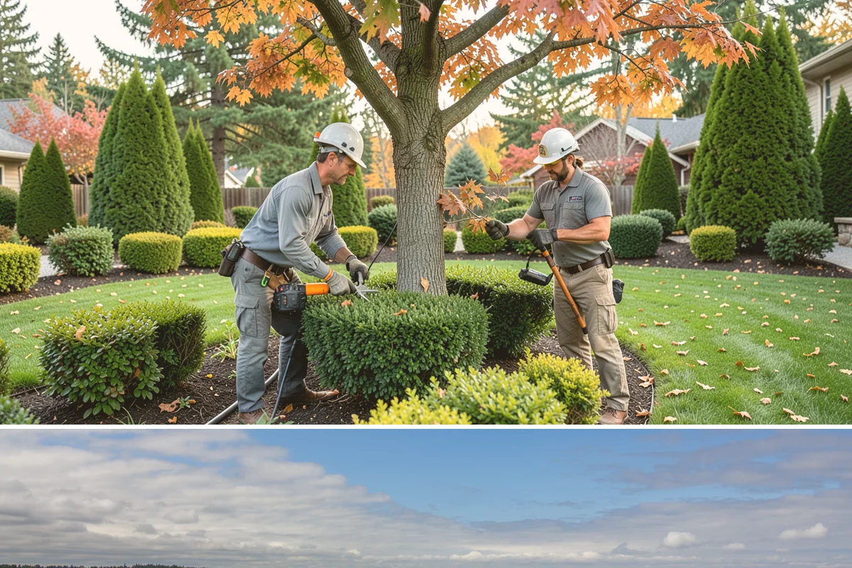 Arborist Wood Chip Installation in University Place, Pierce County, WA - Arborist chips can go down any season, but a fall application in the Northwest insulates roots and lets the chips mellow over...