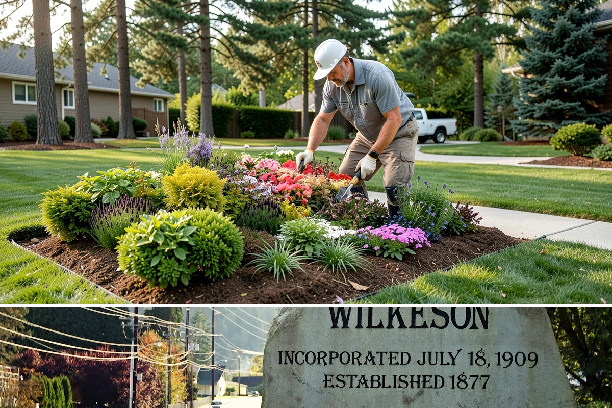 Arborist Wood Chip Installation in Wilkeson, Pierce County, WA - Arborist chips can go down any season, but a fall application in the Northwest insulates roots and lets the chips mellow over...