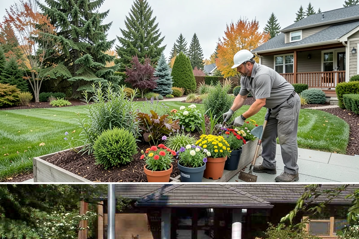 Arborist Wood Chip Installation in Yarrow Point, King County, WA - Arborist chips can go down any season, but a fall application in the Northwest insulates roots and lets the chips mellow over...