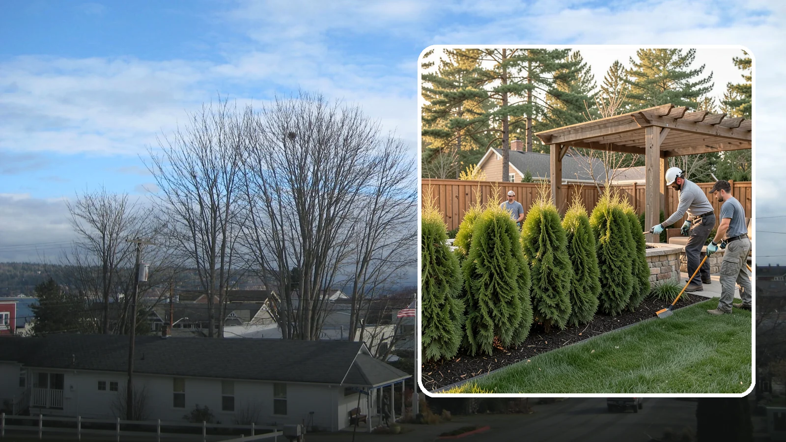 Arborvitae Trimming in Langley, Island County, WA - Professional arborvitae trimming that keeps your privacy screen dense, upright, and healthy through Western Washington's wet...