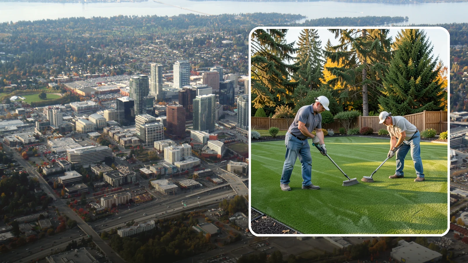 Artificial Turf Cleaning & Maintenance in Bellevue, King County, WA - Professional turf grooming and cleaning that keeps synthetic lawns fresh, upright, and sanitary.