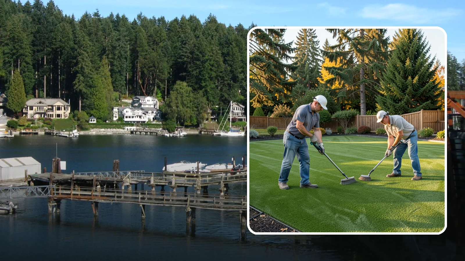 Artificial Turf Cleaning & Maintenance in Gig Harbor, Pierce County, WA - Professional turf grooming and cleaning that keeps synthetic lawns fresh, upright, and sanitary.