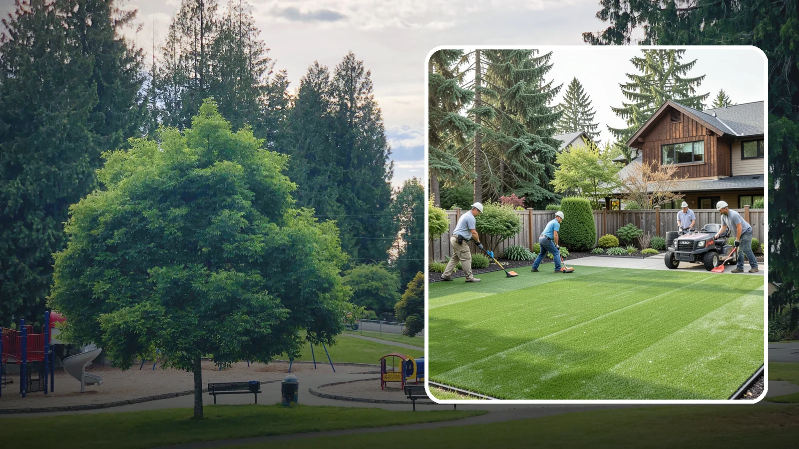 Artificial Turf Installation in Bonney Lake, Pierce County, WA - Premium artificial turf that gives you a lush, green lawn year-round with no mowing, watering, or mud.