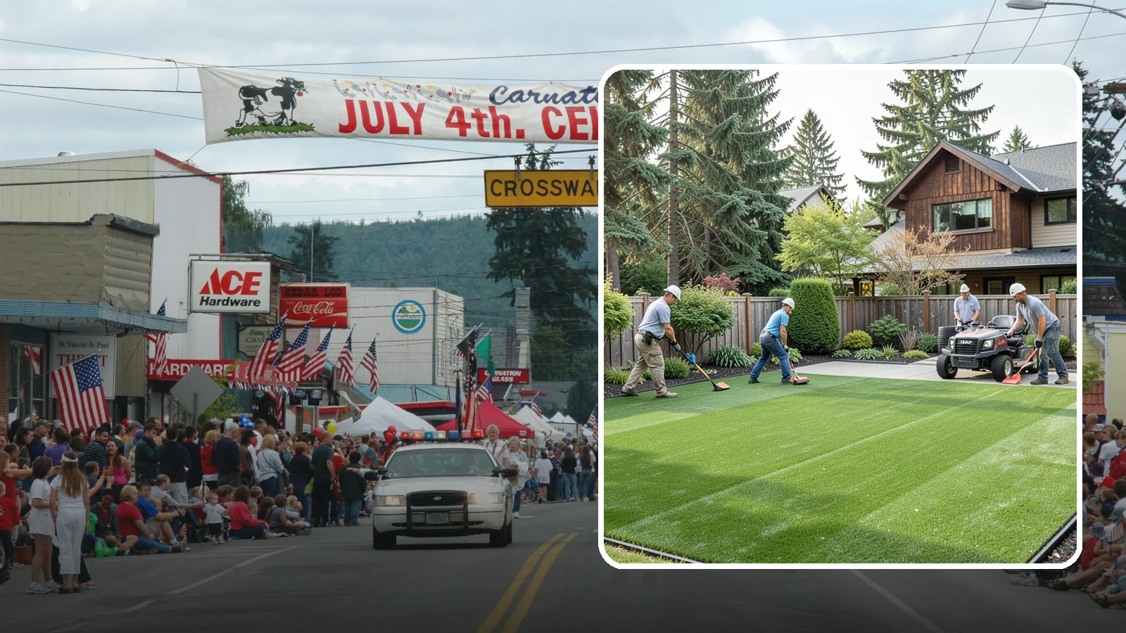 Artificial Turf Installation in Carnation, King County, WA - Premium artificial turf that gives you a lush, green lawn year-round with no mowing, watering, or mud.