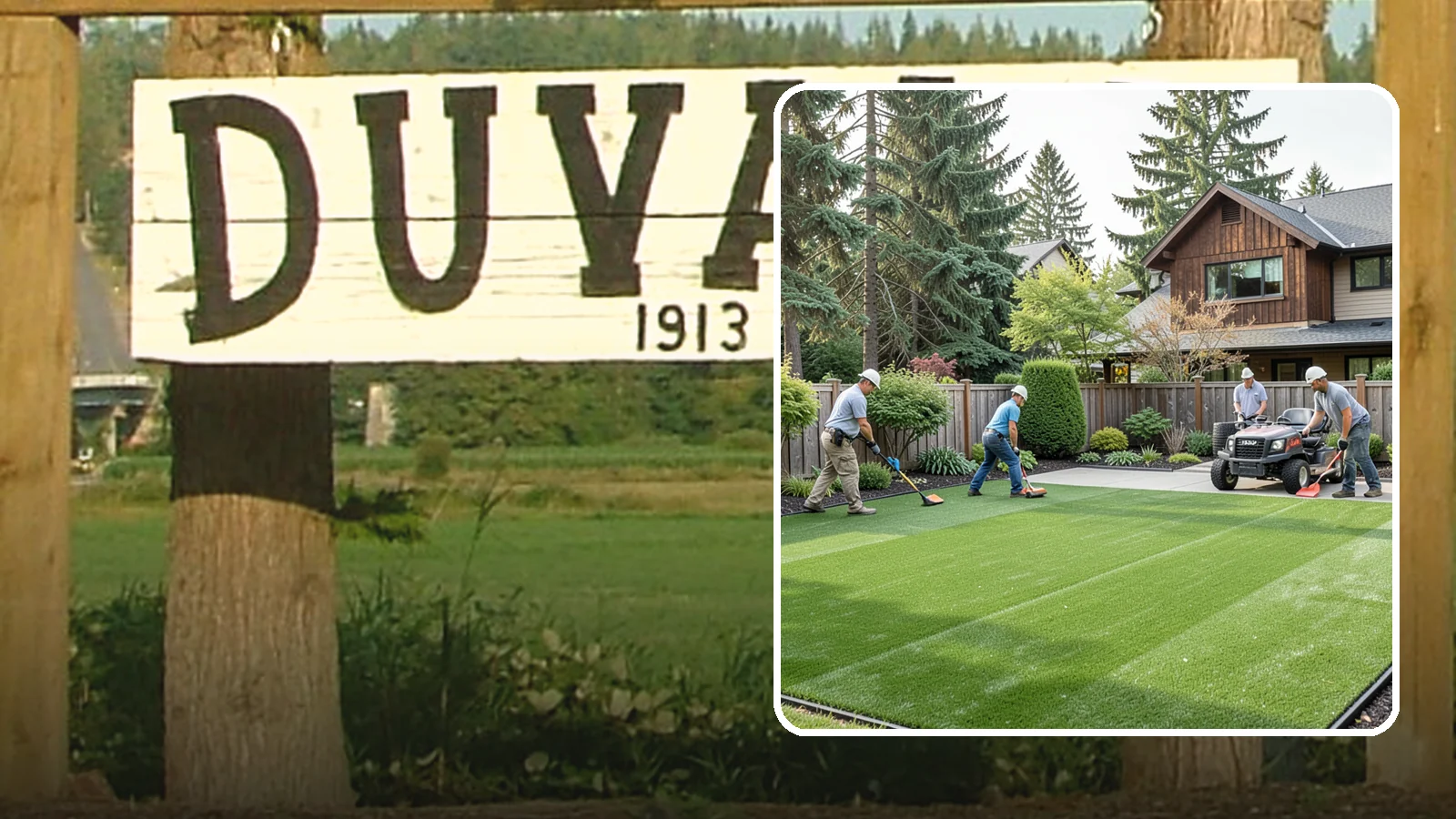 Artificial Turf Installation in Duvall, King County, WA - Premium artificial turf that gives you a lush, green lawn year-round with no mowing, watering, or mud.