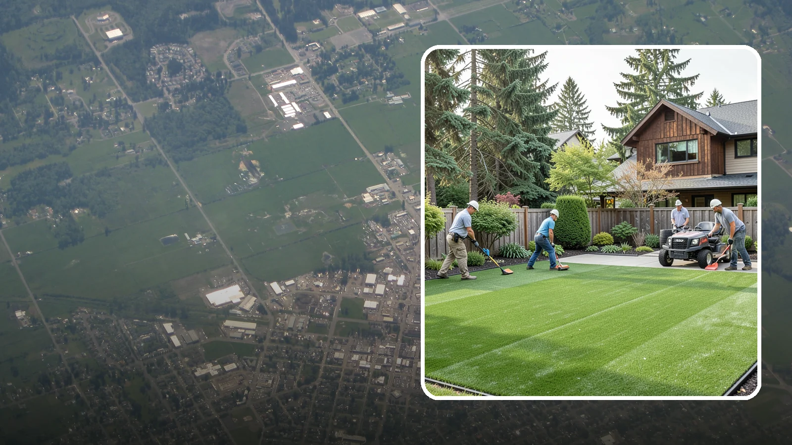 Artificial Turf Installation in Enumclaw, King County, WA - Premium artificial turf that gives you a lush, green lawn year-round with no mowing, watering, or mud.