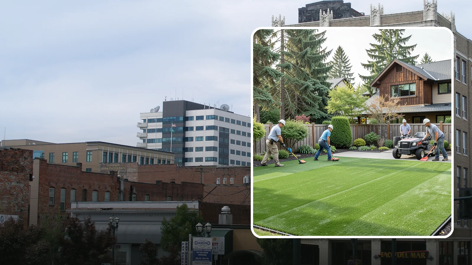 Artificial Turf Installation in Everett, Snohomish County, WA - Premium artificial turf that gives you a lush, green lawn year-round with no mowing, watering, or mud.