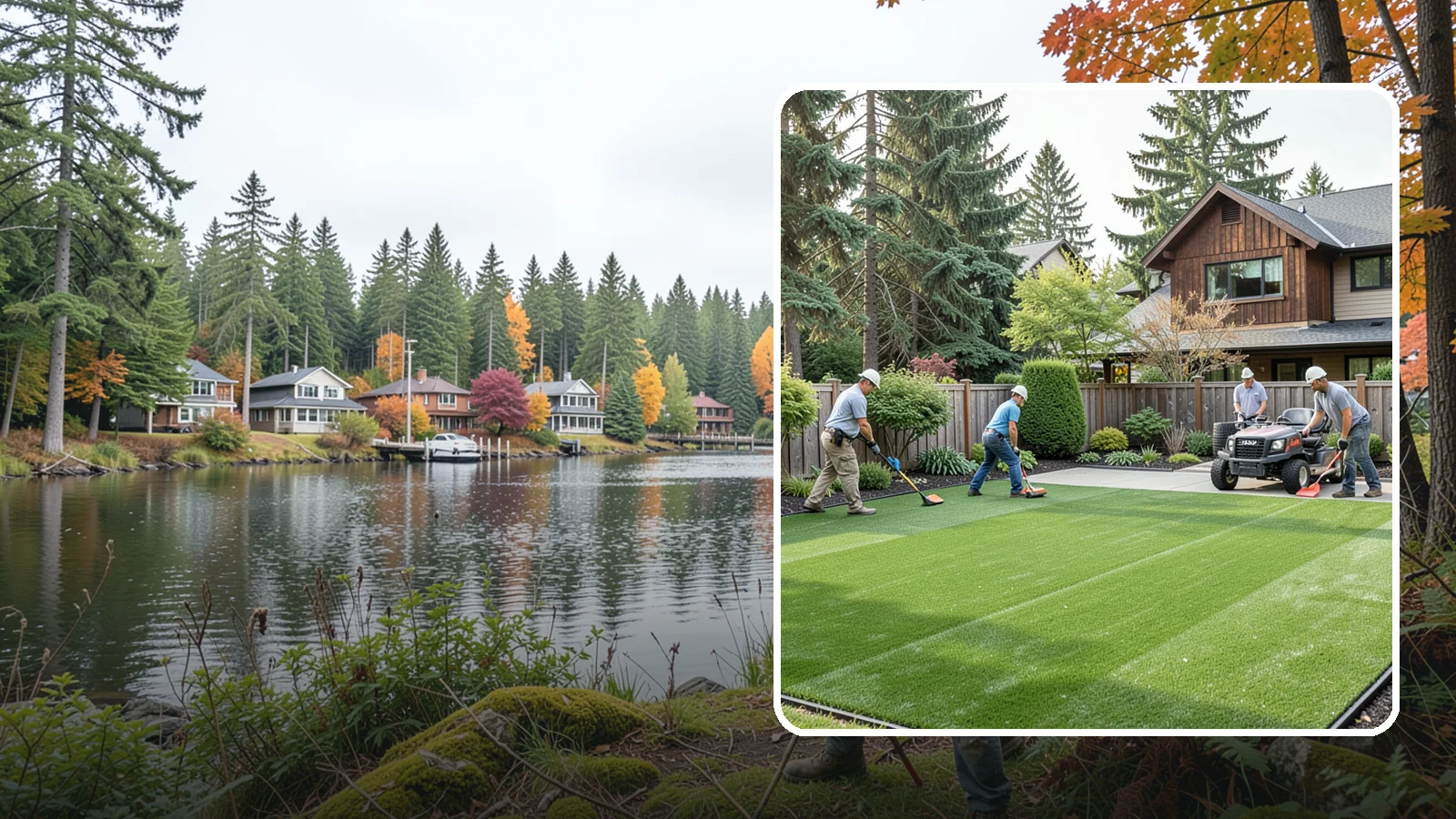 Artificial Turf Installation in La Conner, Skagit County, WA - Premium artificial turf that gives you a lush, green lawn year-round with no mowing, watering, or mud.