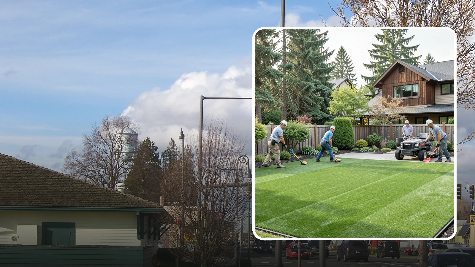 Artificial Turf Installation in Marysville, Snohomish County, WA - Premium artificial turf that gives you a lush, green lawn year-round with no mowing, watering, or mud.