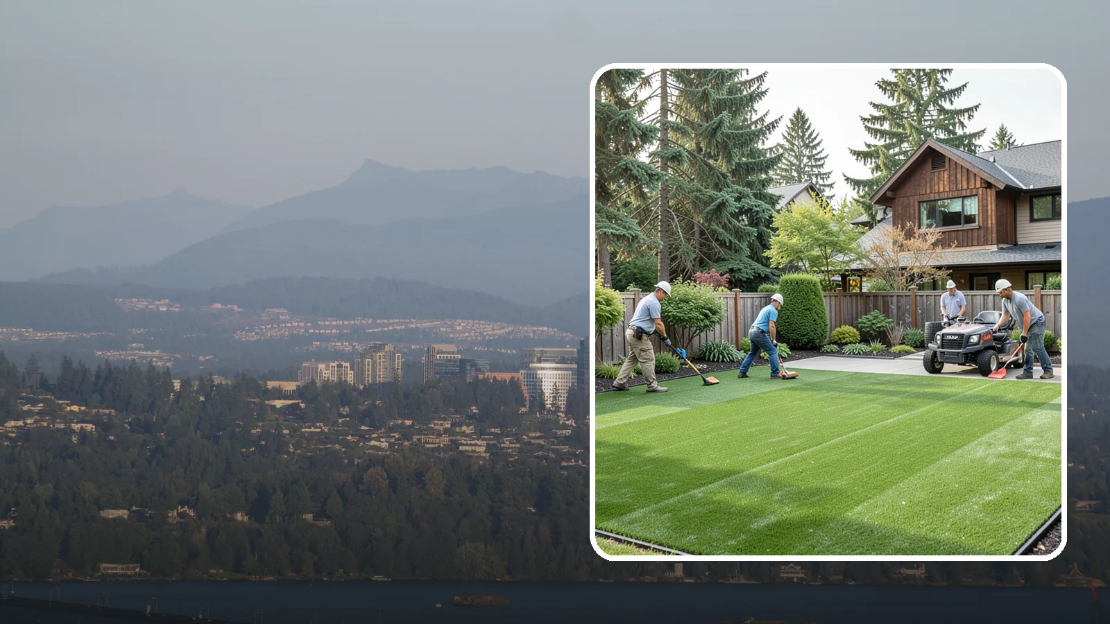 Artificial Turf Installation in Medina, King County, WA - Premium artificial turf that gives you a lush, green lawn year-round with no mowing, watering, or mud.