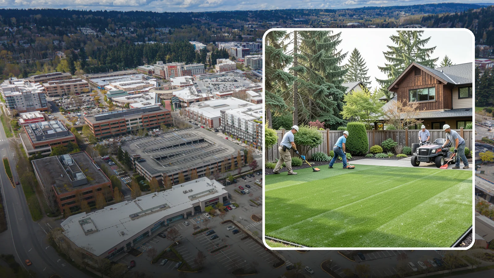Artificial Turf Installation in Redmond, King County, WA - Premium artificial turf that gives you a lush, green lawn year-round with no mowing, watering, or mud.