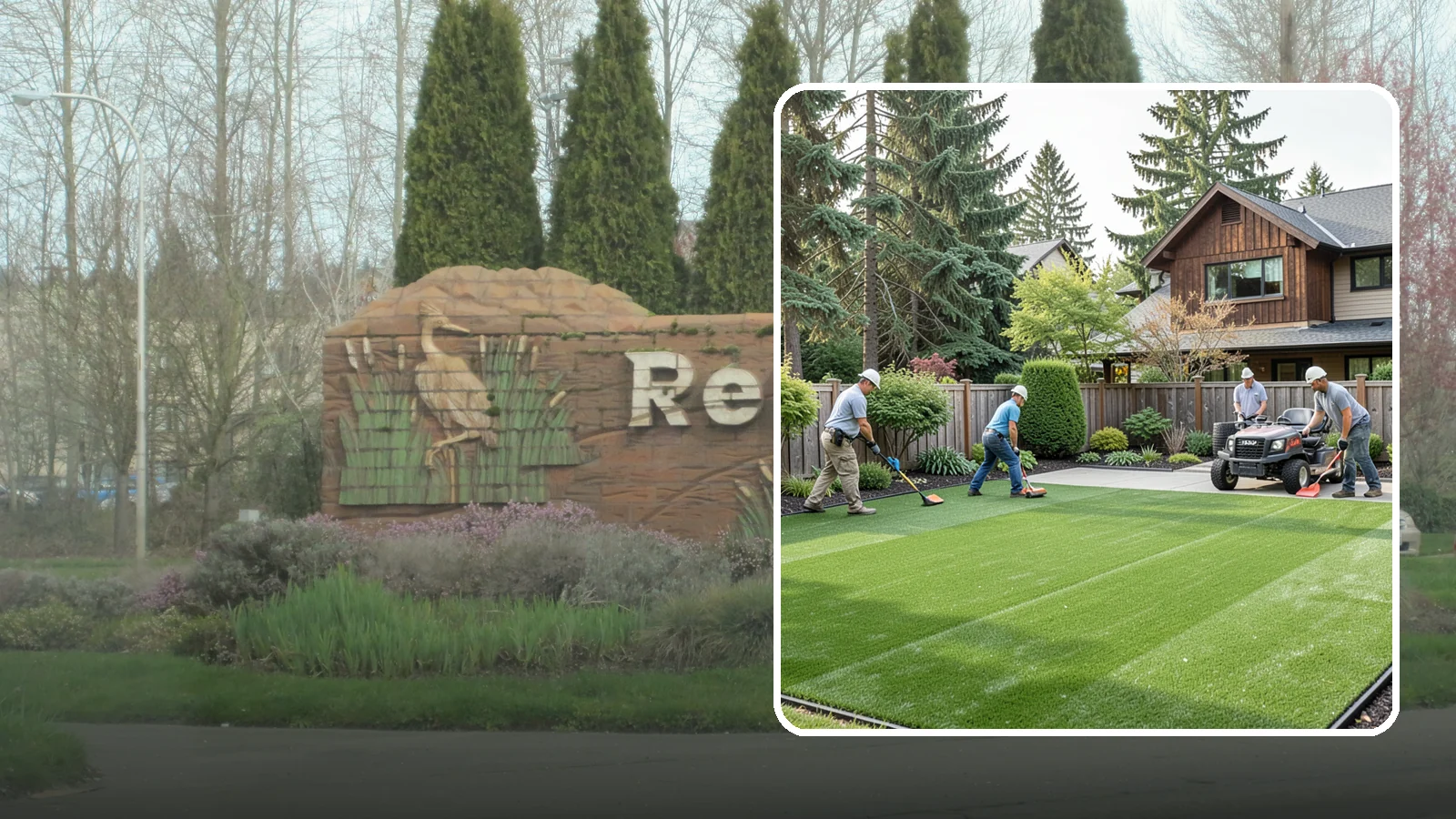 Artificial Turf Installation in Renton, King County, WA - Premium artificial turf that gives you a lush, green lawn year-round with no mowing, watering, or mud.