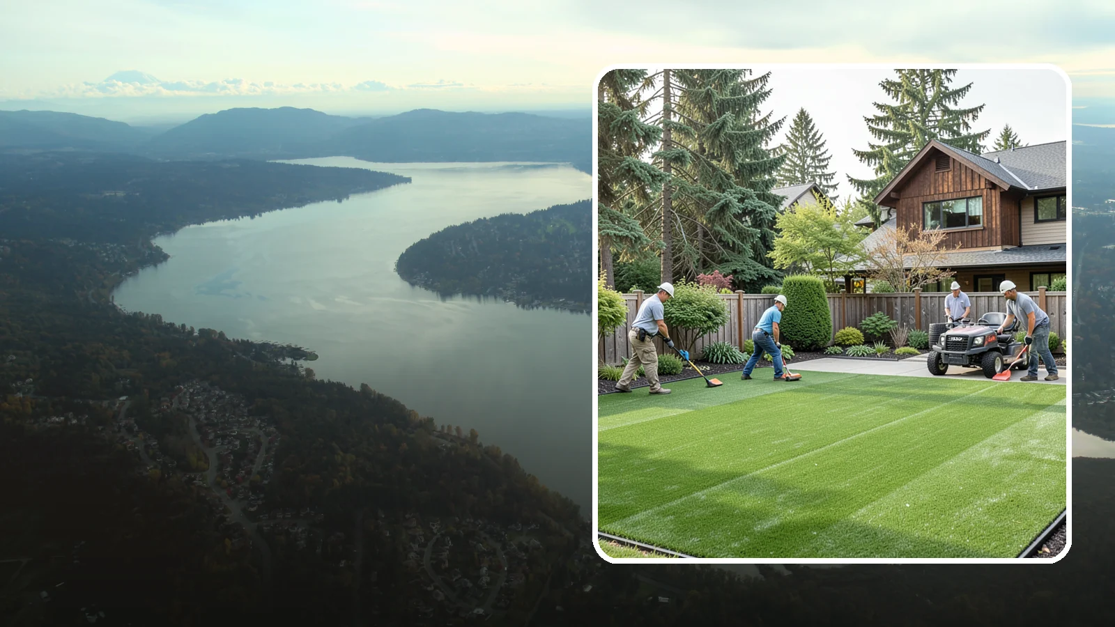 Artificial Turf Installation in Sammamish, King County, WA - Premium artificial turf that gives you a lush, green lawn year-round with no mowing, watering, or mud.