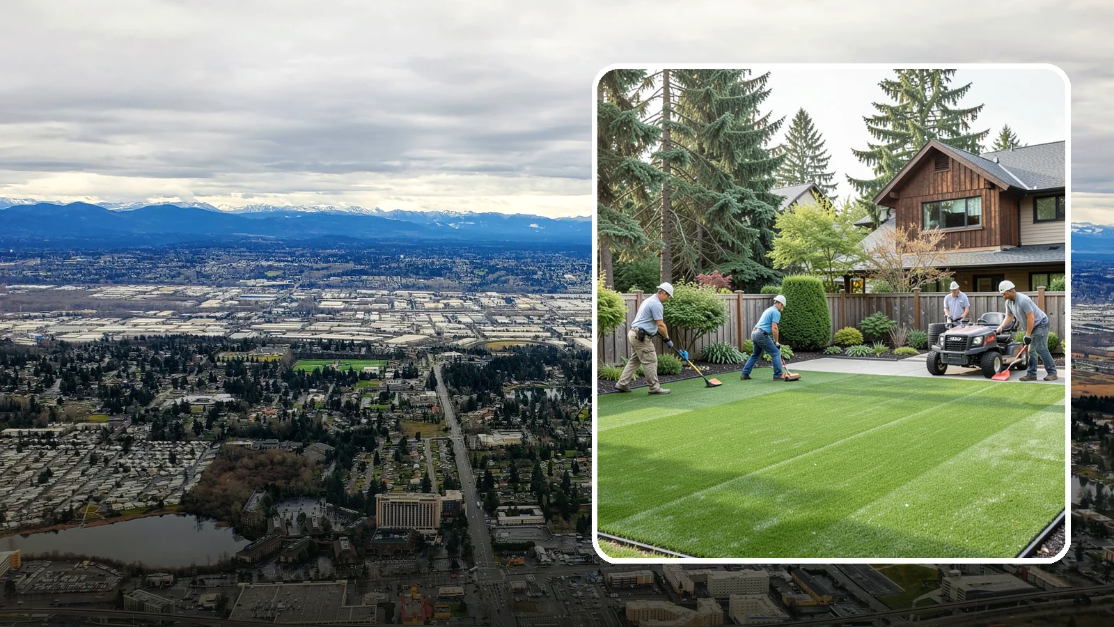 Artificial Turf Installation in SeaTac, King County, WA - Premium artificial turf that gives you a lush, green lawn year-round with no mowing, watering, or mud.