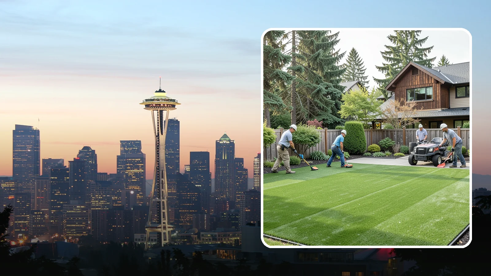 Artificial Turf Installation in Seattle, King County, WA - Premium artificial turf that gives you a lush, green lawn year-round with no mowing, watering, or mud.