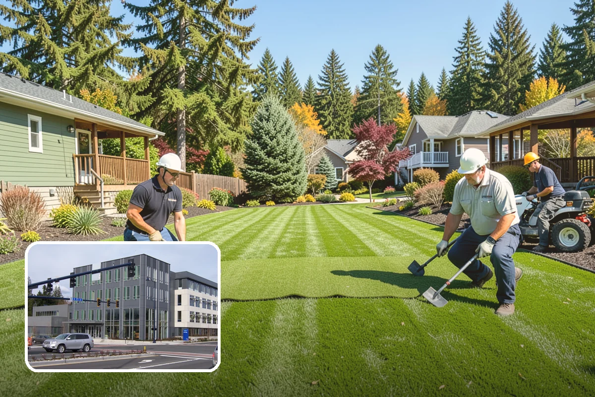 Artificial Turf Installation in Shoreline, King County, WA - Green year-round with zero mowing