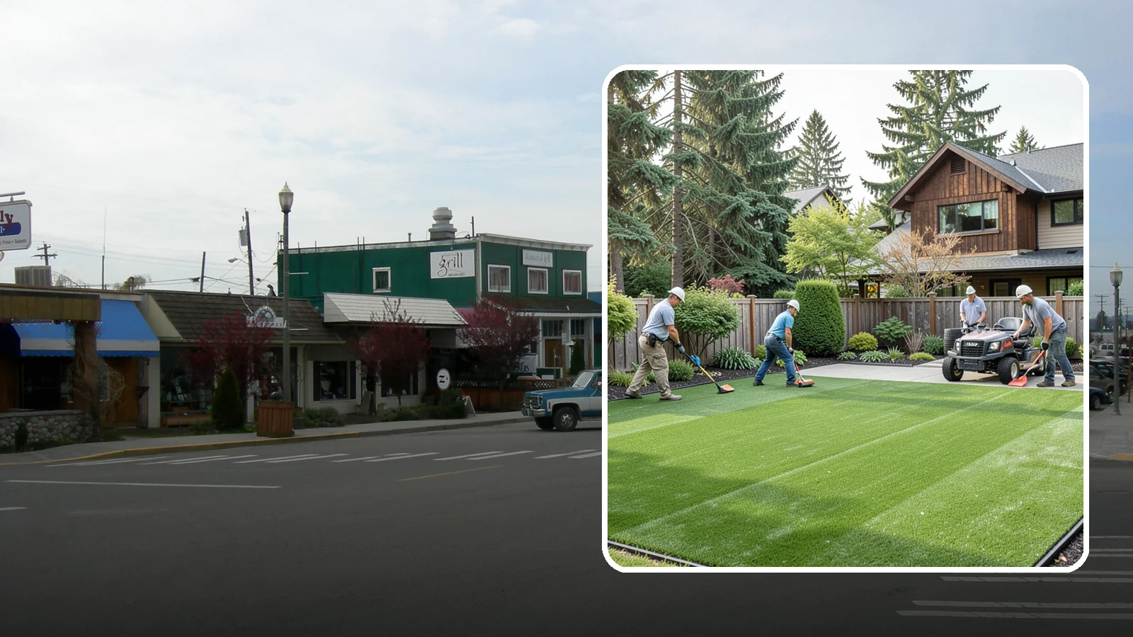 Artificial Turf Installation in Stanwood, Snohomish County, WA - Premium artificial turf that gives you a lush, green lawn year-round with no mowing, watering, or mud.