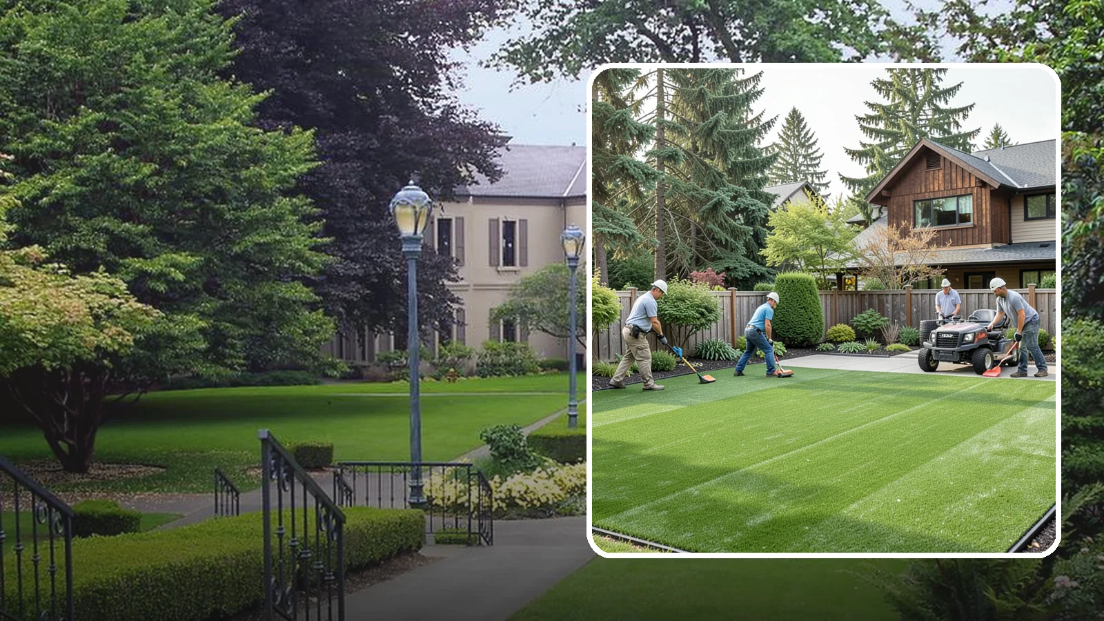 Artificial Turf Installation in Woodinville, King County, WA - Premium artificial turf that gives you a lush, green lawn year-round with no mowing, watering, or mud.