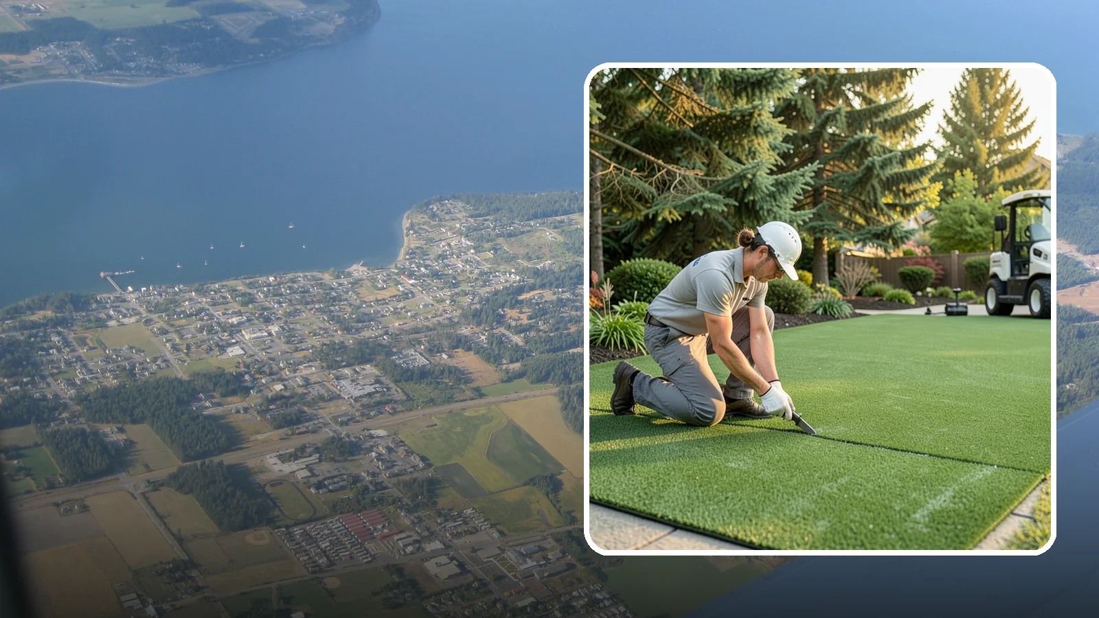 Artificial Turf Repair in Coupeville, Island County, WA - Repair of seams, tears, worn areas, and drainage issues to restore your artificial turf to like-new.