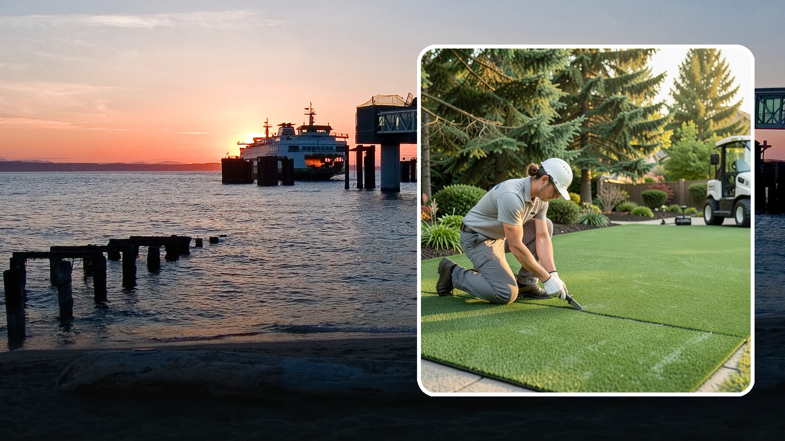Artificial Turf Repair in Edmonds, Snohomish County, WA - Repair of seams, tears, worn areas, and drainage issues to restore your artificial turf to like-new.