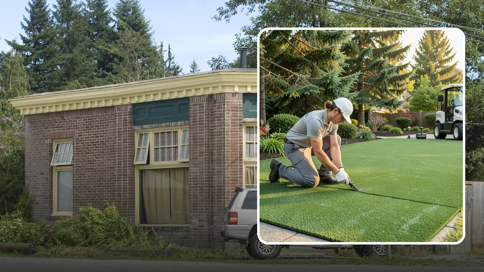 Artificial Turf Repair in Hamilton, Skagit County, WA - Repair of seams, tears, worn areas, and drainage issues to restore your artificial turf to like-new.