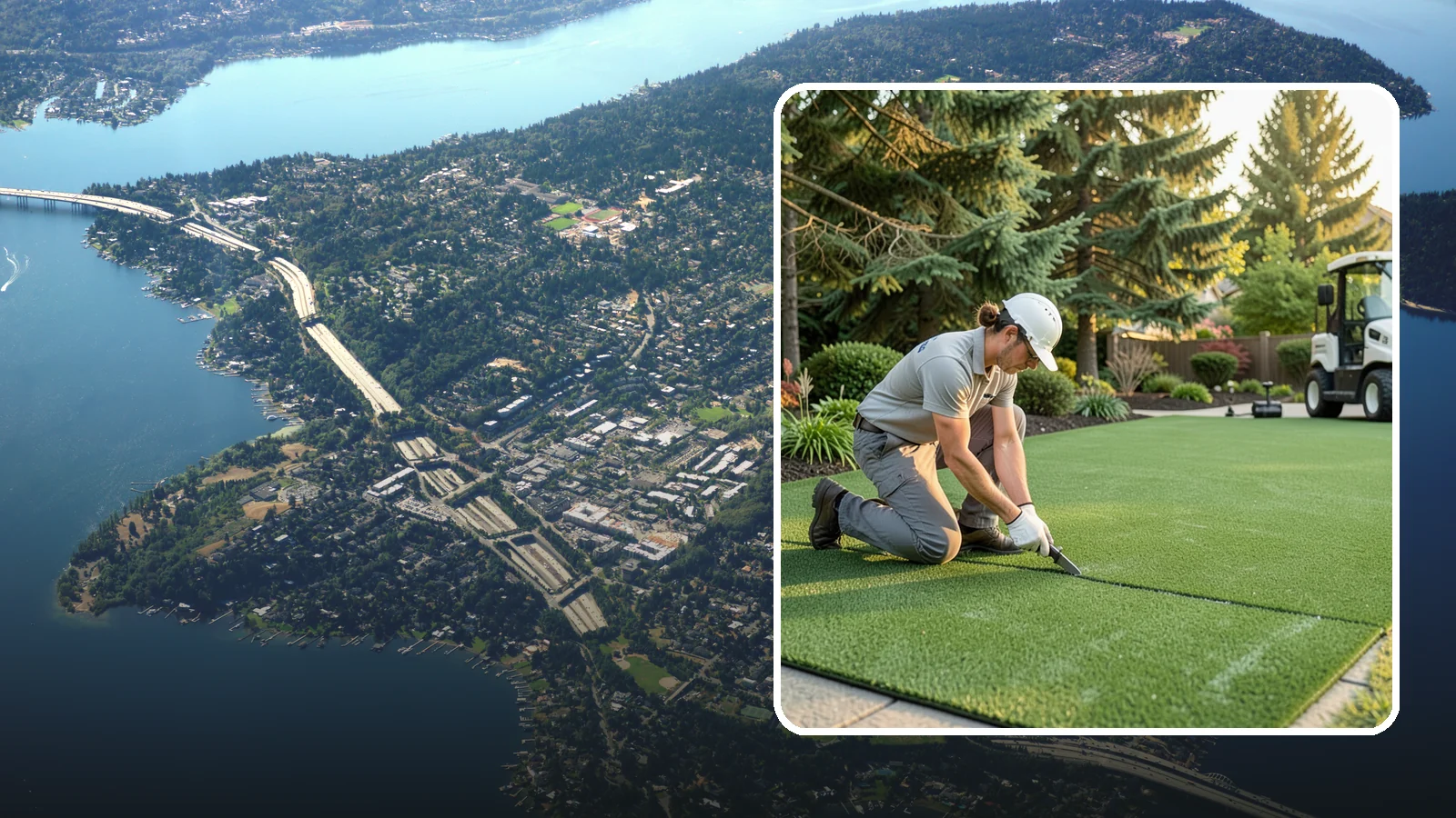 Artificial Turf Repair in Mercer Island, King County, WA - Repair of seams, tears, worn areas, and drainage issues to restore your artificial turf to like-new.