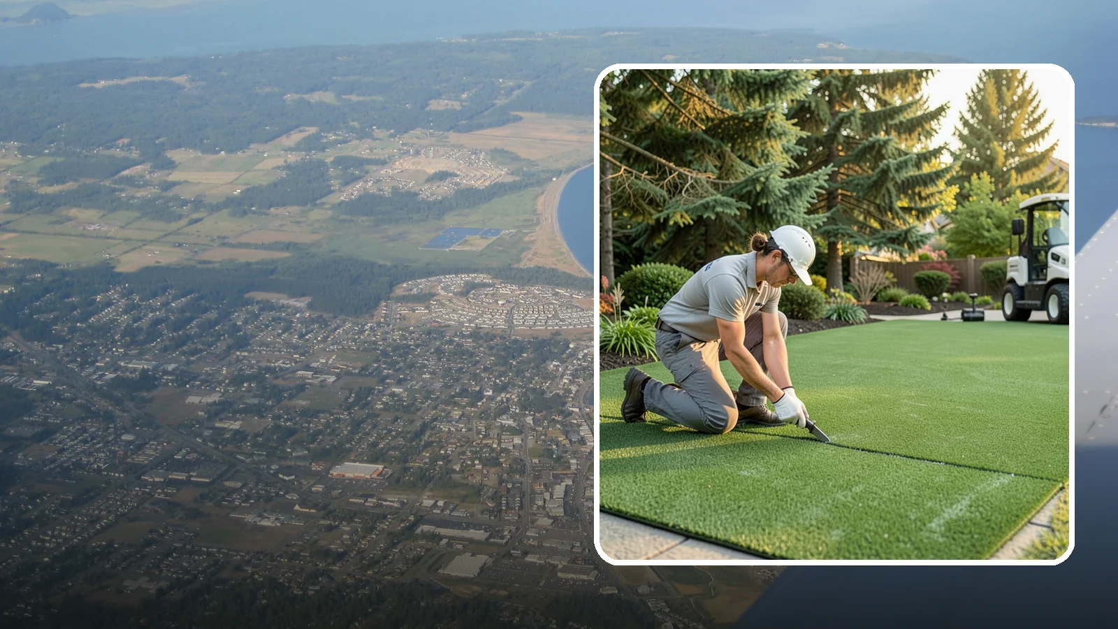 Artificial Turf Repair in Oak Harbor, Island County, WA - Repair of seams, tears, worn areas, and drainage issues to restore your artificial turf to like-new.