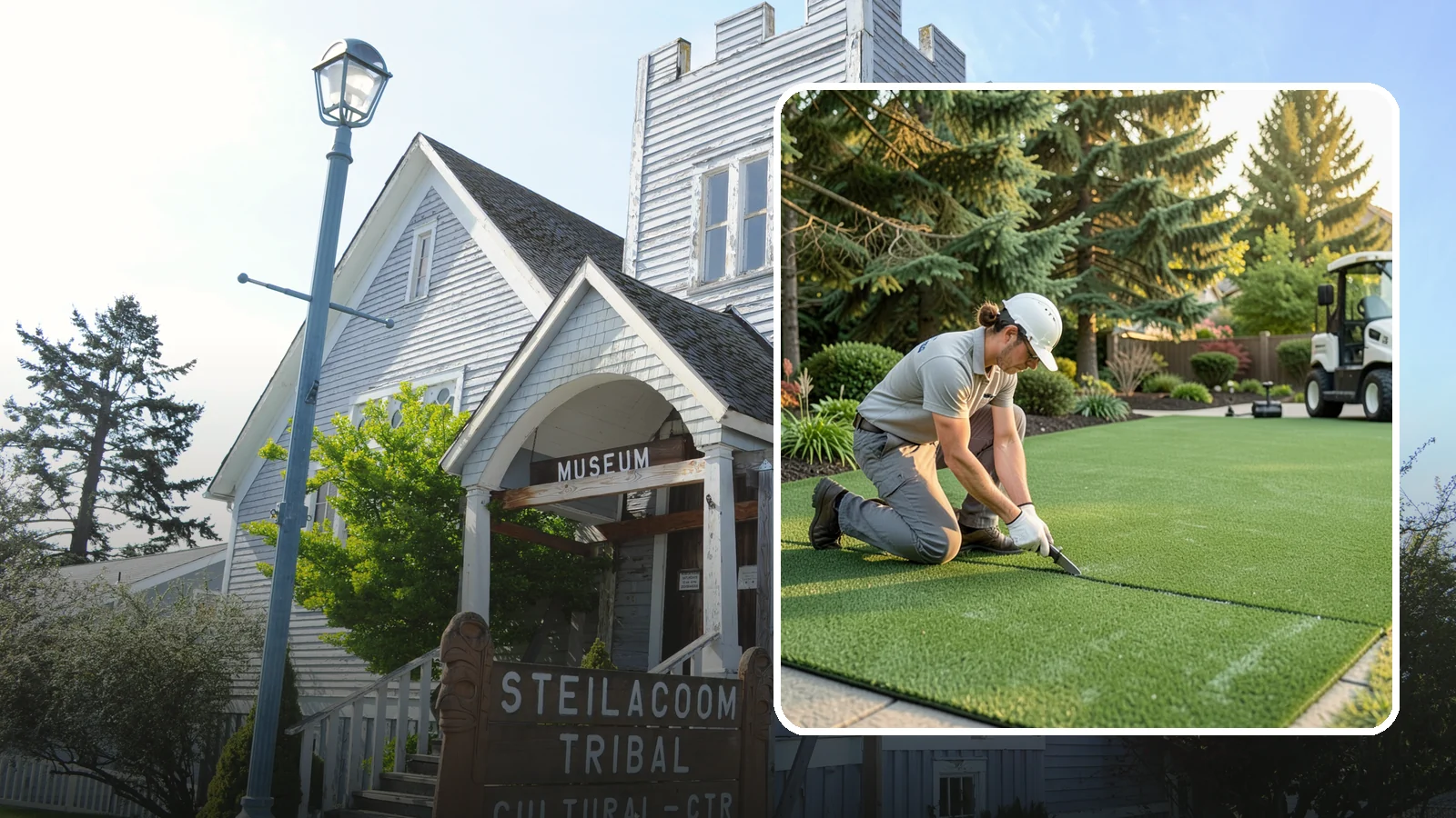 Artificial Turf Repair in Steilacoom, Pierce County, WA - Repair of seams, tears, worn areas, and drainage issues to restore your artificial turf to like-new.