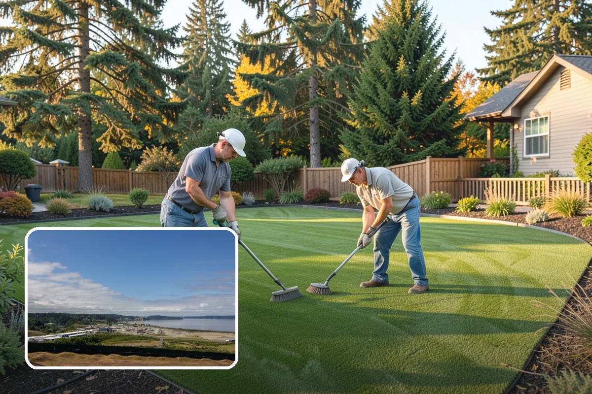 Artificial Turf Replacement in University Place, Pierce County, WA - Restored drainage tuned for heavy regional rainfall