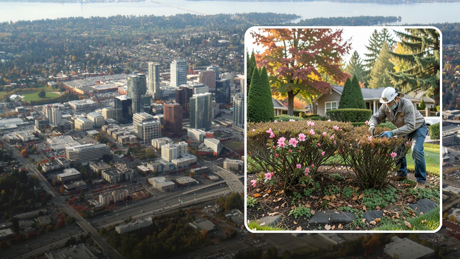 Azalea Pruning in Bellevue, King County, WA - Light post-bloom shaping of evergreen and deciduous azaleas to preserve bud set and maintain a dense, tidy form.