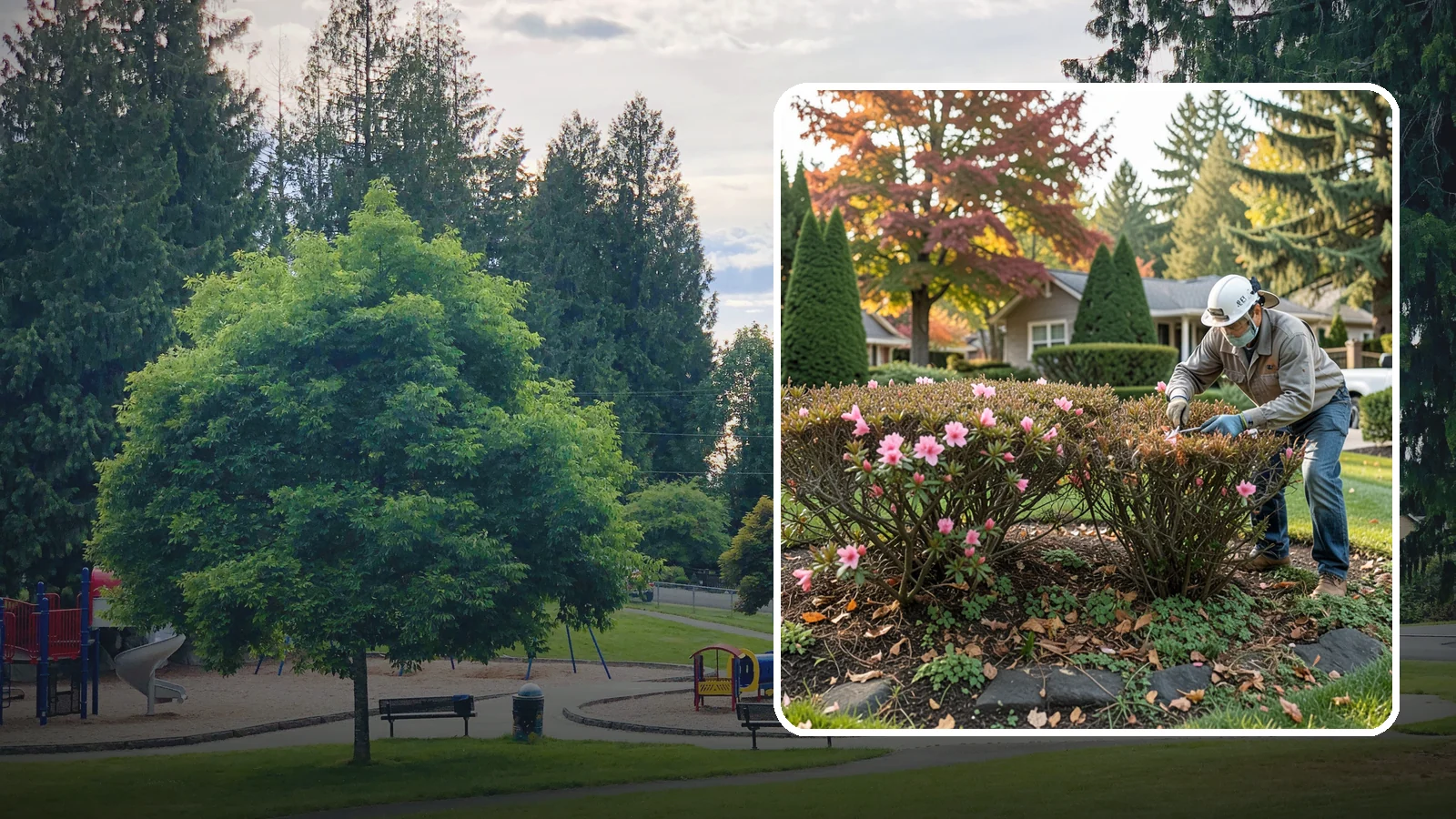 Azalea Pruning in Bonney Lake, Pierce County, WA - Light post-bloom shaping of evergreen and deciduous azaleas to preserve bud set and maintain a dense, tidy form.