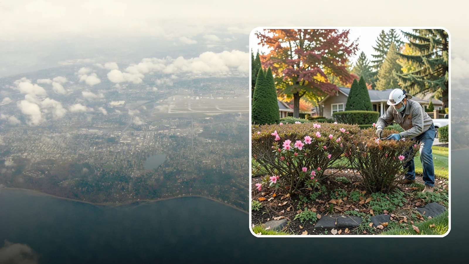 Azalea Pruning in Burien, King County, WA - Light post-bloom shaping of evergreen and deciduous azaleas to preserve bud set and maintain a dense, tidy form.