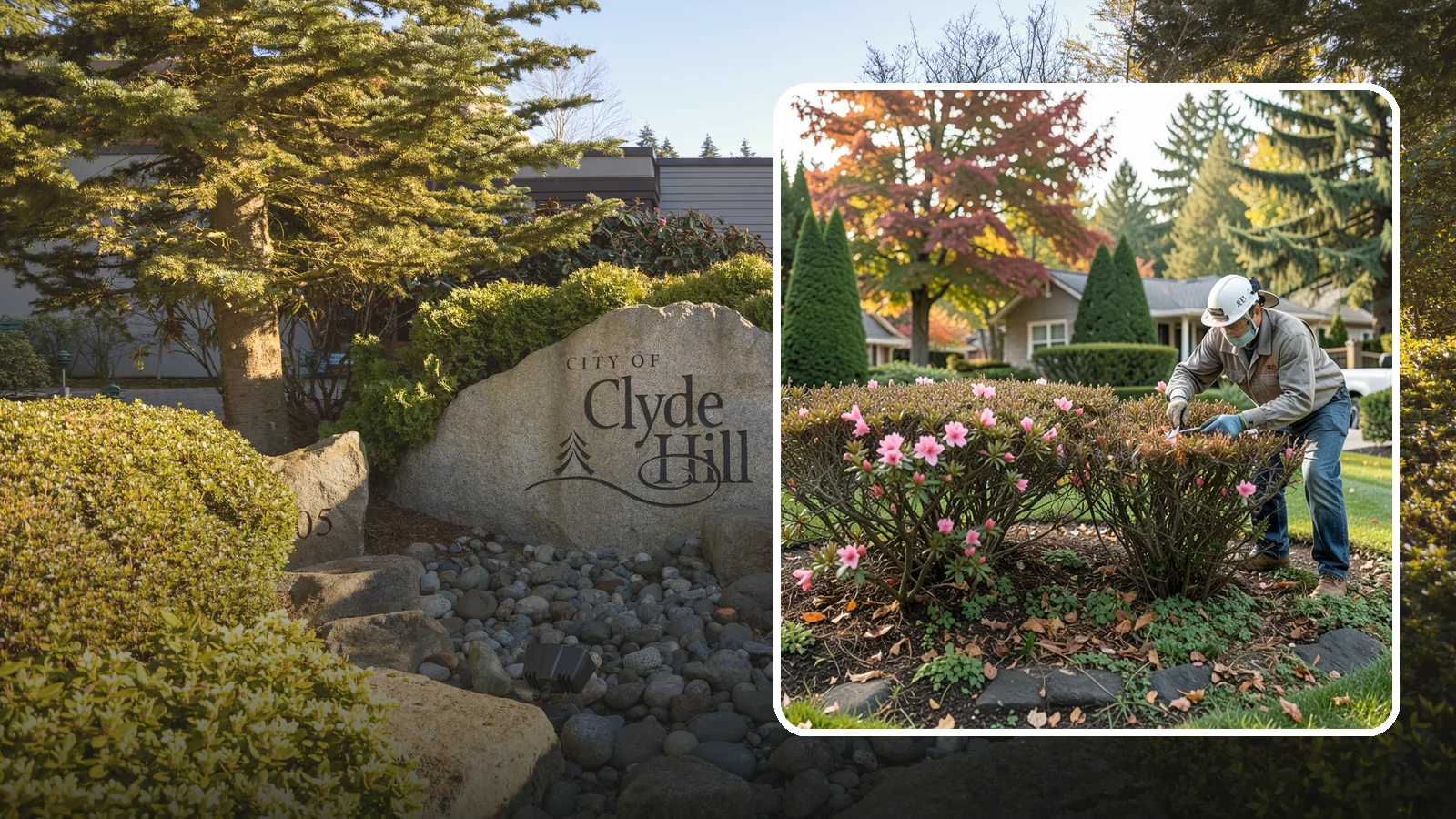 Azalea Pruning in Clyde Hill, King County, WA - Light post-bloom shaping of evergreen and deciduous azaleas to preserve bud set and maintain a dense, tidy form.